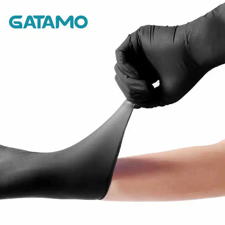 SN038 Cheap Food Grade Bulk Disposable Nitrile Gloves Powder Free Beauty Kitchen Black Tattoo Examination Nitrile Gloves - Acros