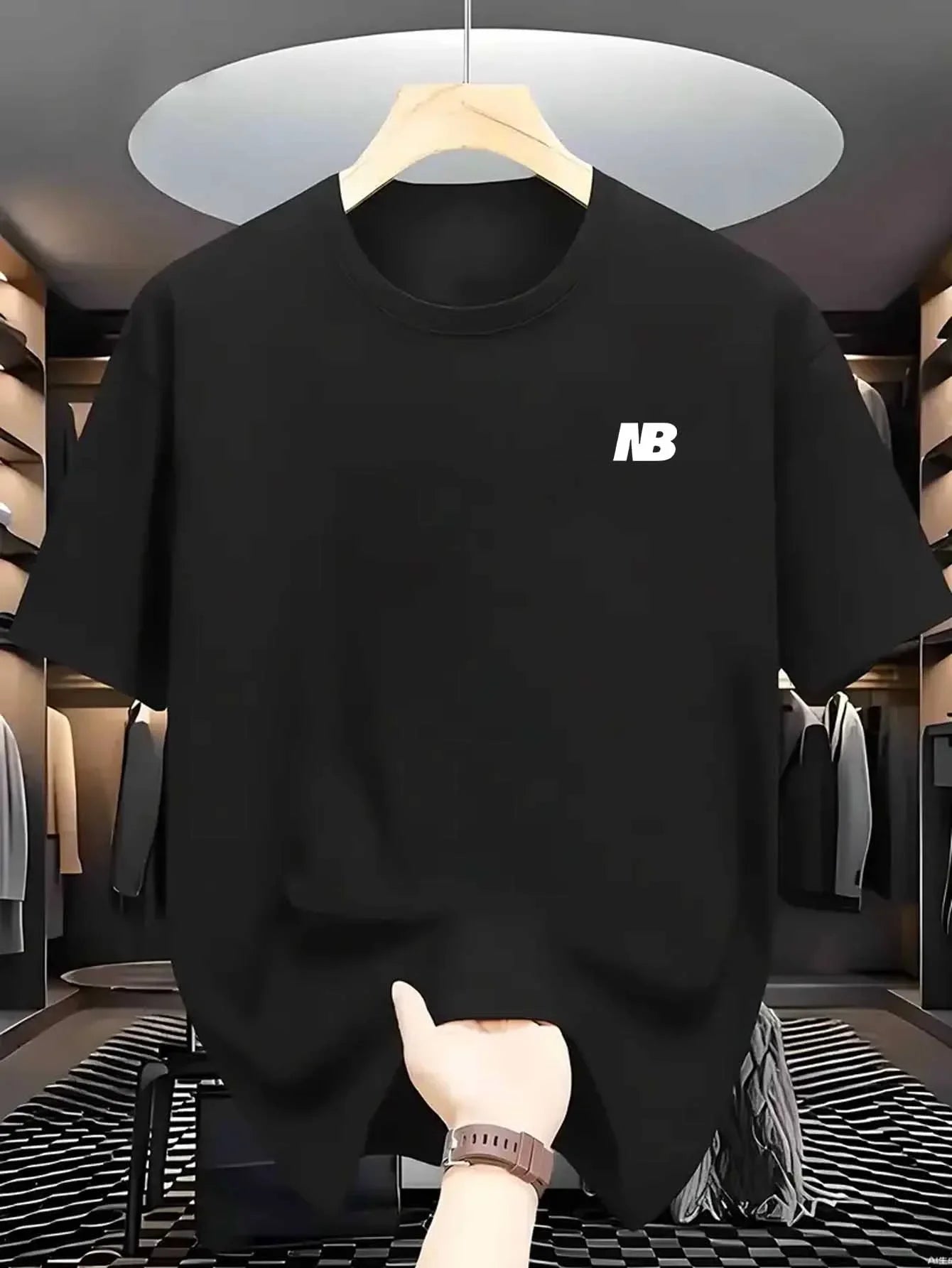 Ansoff men's breathable moisture-wicking short sleeve round neck T-shirt, casual and athletic, ideal for gym and all-season comfort.