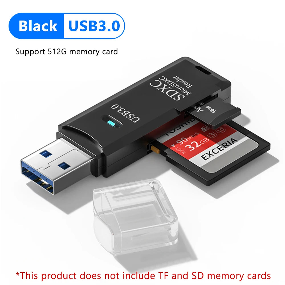 2 in 1 USB 3.0 Card Reader Micro TF sd card Reader usb adapter High Speed Cardreader TF Memory card For PC Laptop Accessories - Acros