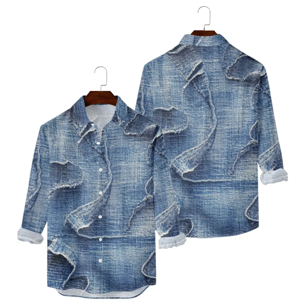 Ansoff Hawaiian button-up shirt with retro floral print, full sleeves, streetwear style, ideal for casual travel and resort wear.