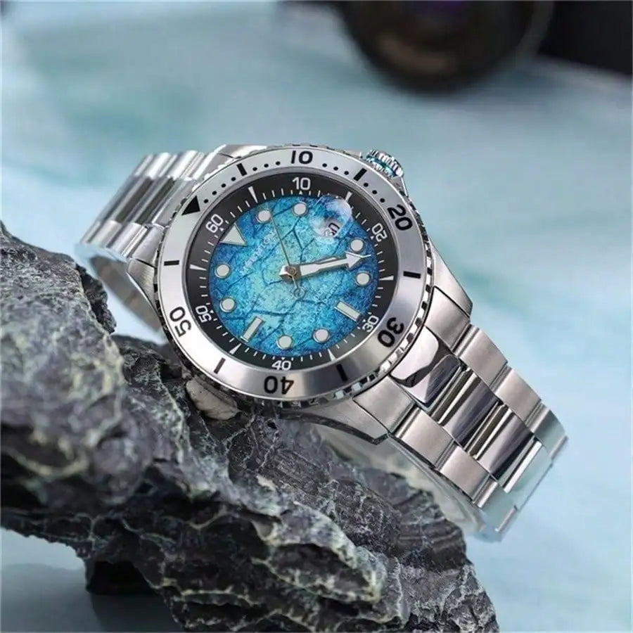 Watches Man Meteorite Series Automatic Mechanical Watches Sports and Leisure Trendy Stainless Steel Straps 100 Meters Waterproof - Acros