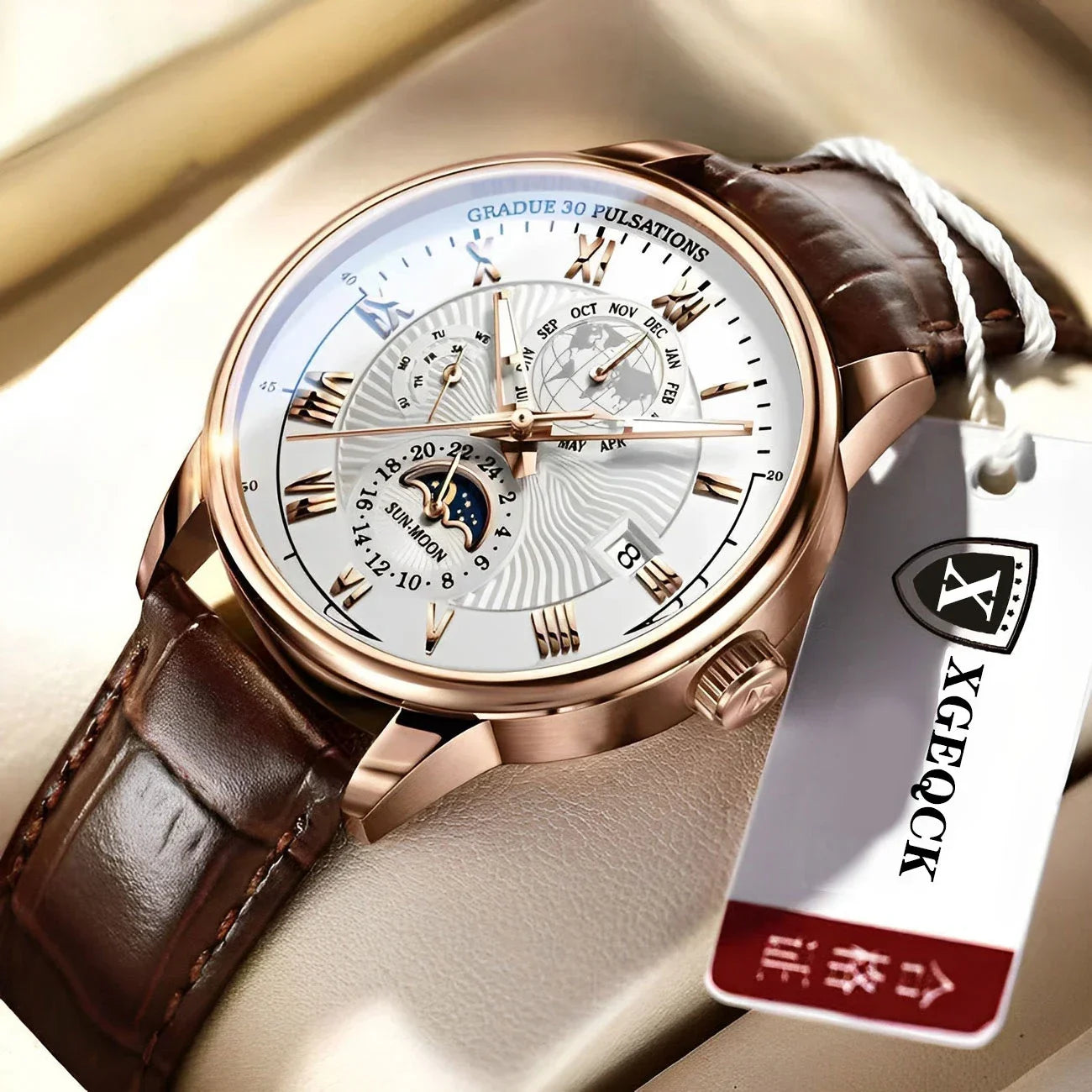 2024 Fashion Men Watch Fashion Top Luxury Sport Men's Wristwatch Waterproof Luminous Leather Date Quartz Watches Man Clock - Acros