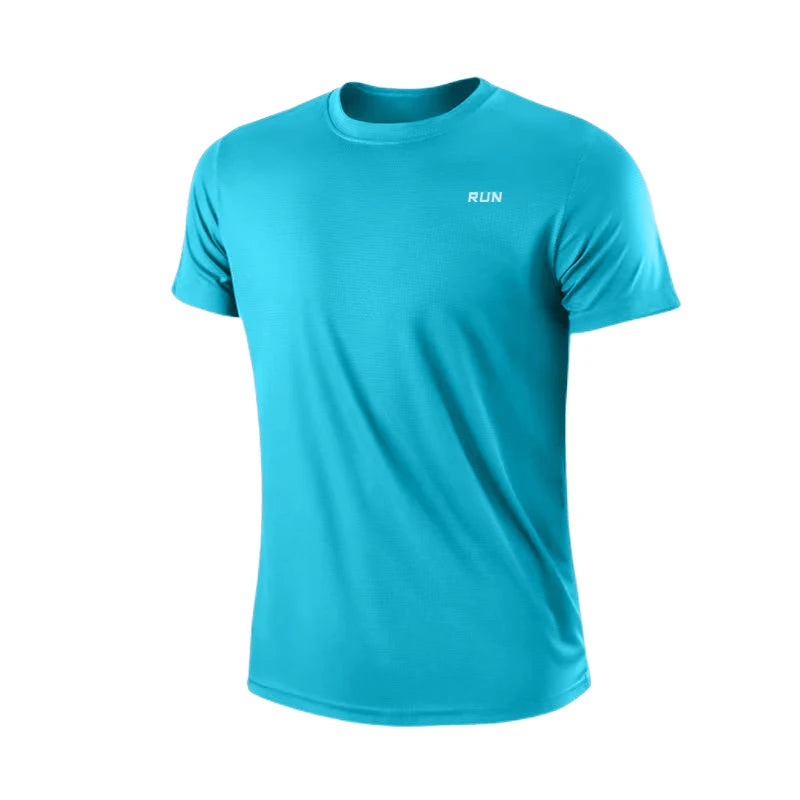 Men's Quick Dry Short Sleeve Gym Running Moisture Wicking Round Neck T-Shirt Training Exercise Gym Sport Shirt Tops Lightweight - Acros