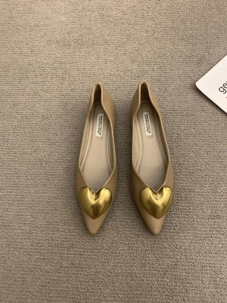 Black flat-bottomed women's shoes by Ansoff, stylish French design, soft sole, comfortable for spring, autumn, and winter wear.