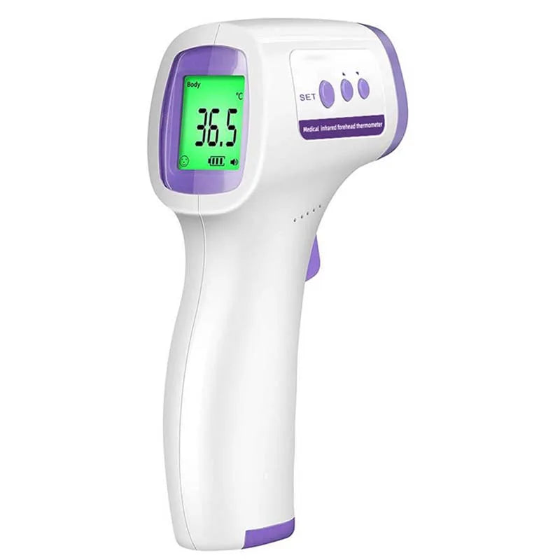 Ansoff infrared fever thermometer showing digital LCD display, used for non-contact body temperature measurement in infants and adults.