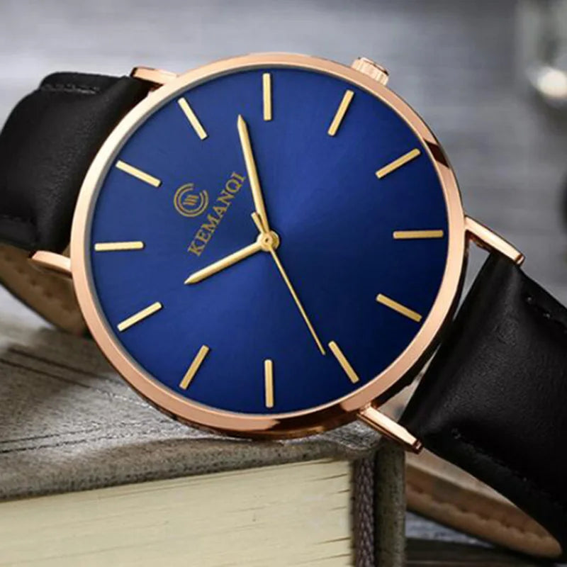 Mens Watches Top Luxury Brand Ultra thin Wrist Watch Men Watch Blue Glass Men's Watch Clock relogio masculino erkek kol saati - Acros
