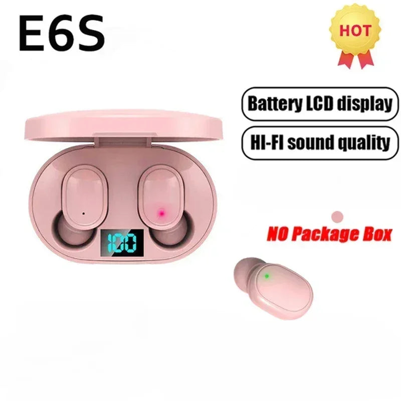 E6S Wireless Bluetooth Earphones TWS Bluetooth Headset Wireless Earbuds Noise Cancelling Earphones with Microphone Headphones - Acros
