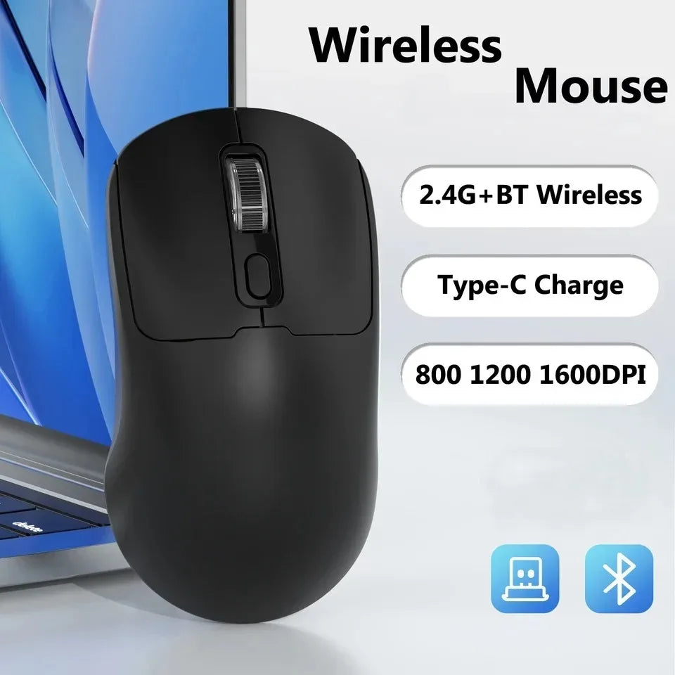 2.4G Wireless Mouse Bluetooth 5.4 Gaming Mouse Ergonomic Mice 800-1200-1600 DPI Mouse Rechargeable Office Mice for PC Laptop - Acros