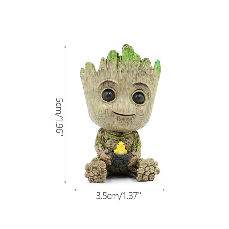 Miniature Groot figurine from Ansoff, 5cm tall, perfect for office decor and desktop display, featuring a cartoon tree character ornament.
