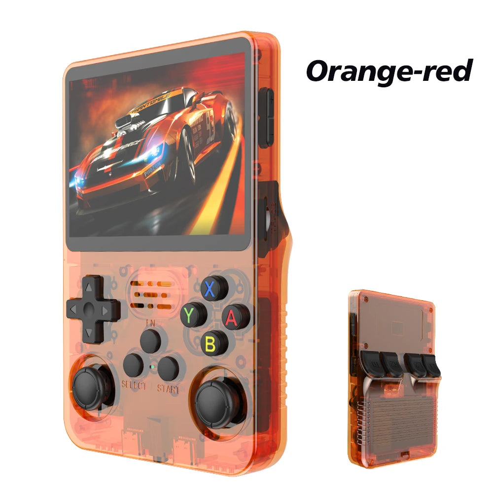 Ansoff 128GB R36S retro handheld game console with 3.5-inch IPS screen, portable pocket video player, and built-in classic games.