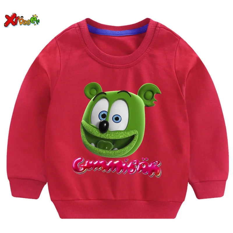 kids hoodies sweatshirts toddler Baby clothing Boys Girls Gummy Bears Print Casual t shirt spring Tops t shirt children Pullover - Acros