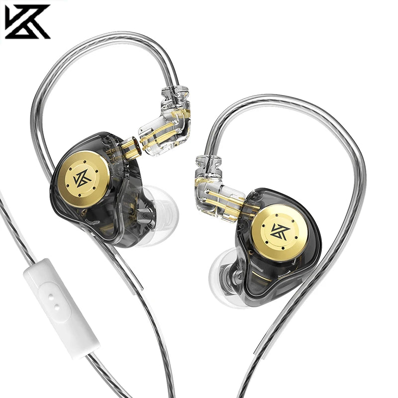 Ansoff KZ EDX Pro wired in-ear monitor earphones with dynamic drivers, bass stereo sound, noise cancelling, and in-ear design.