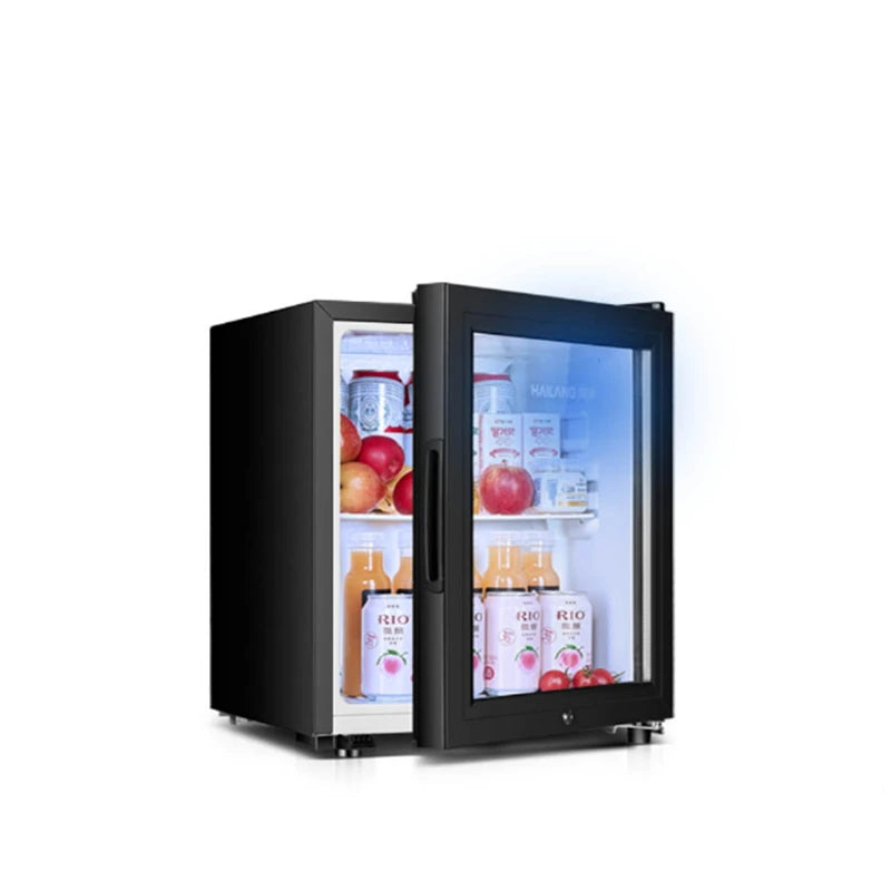 Ansoff 60L ice bar freezer and mini refrigerator in wine red, with a single door designed for family living room use.