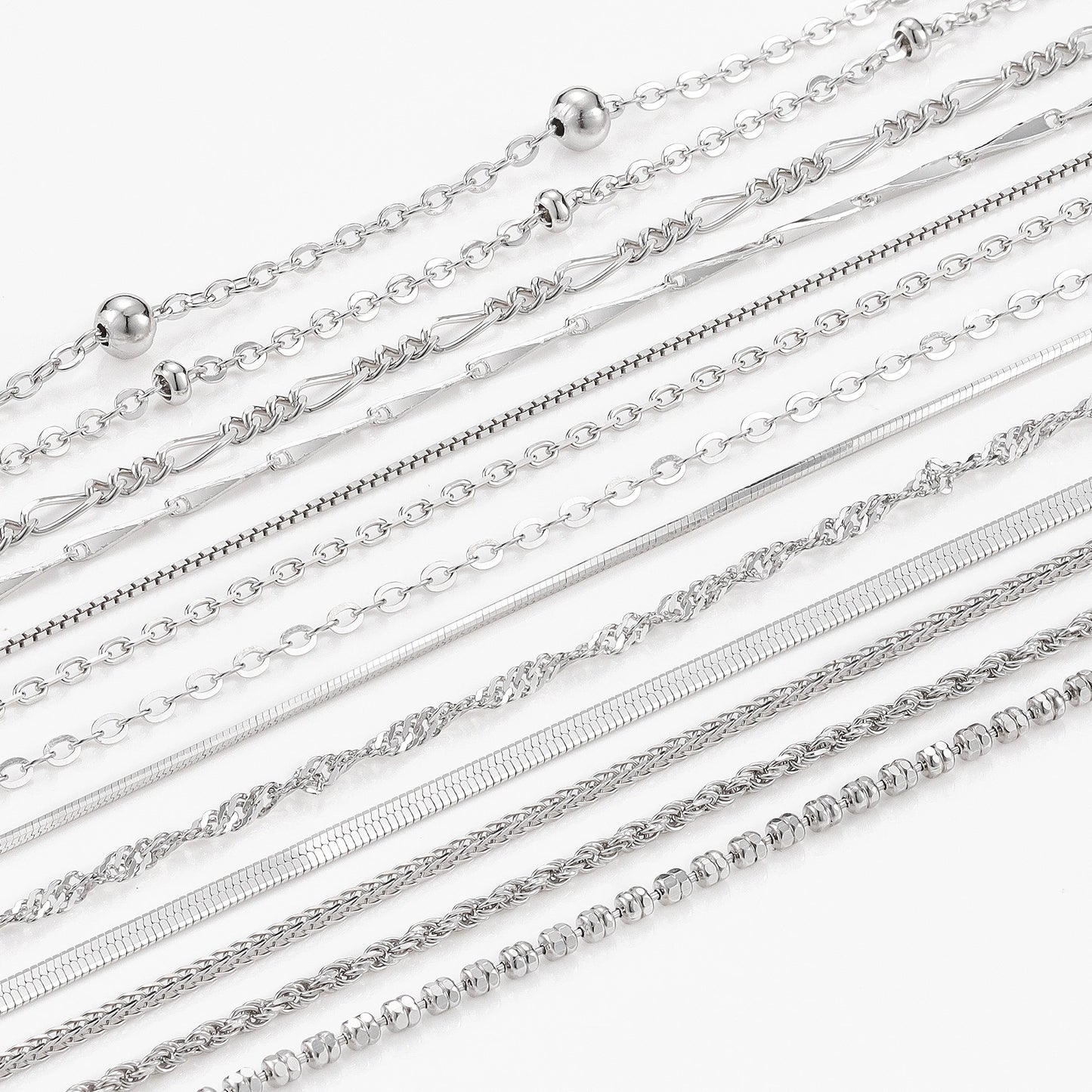 Silver Thin Chain, Gold Plated Necklace Fine Jewelry - Acros