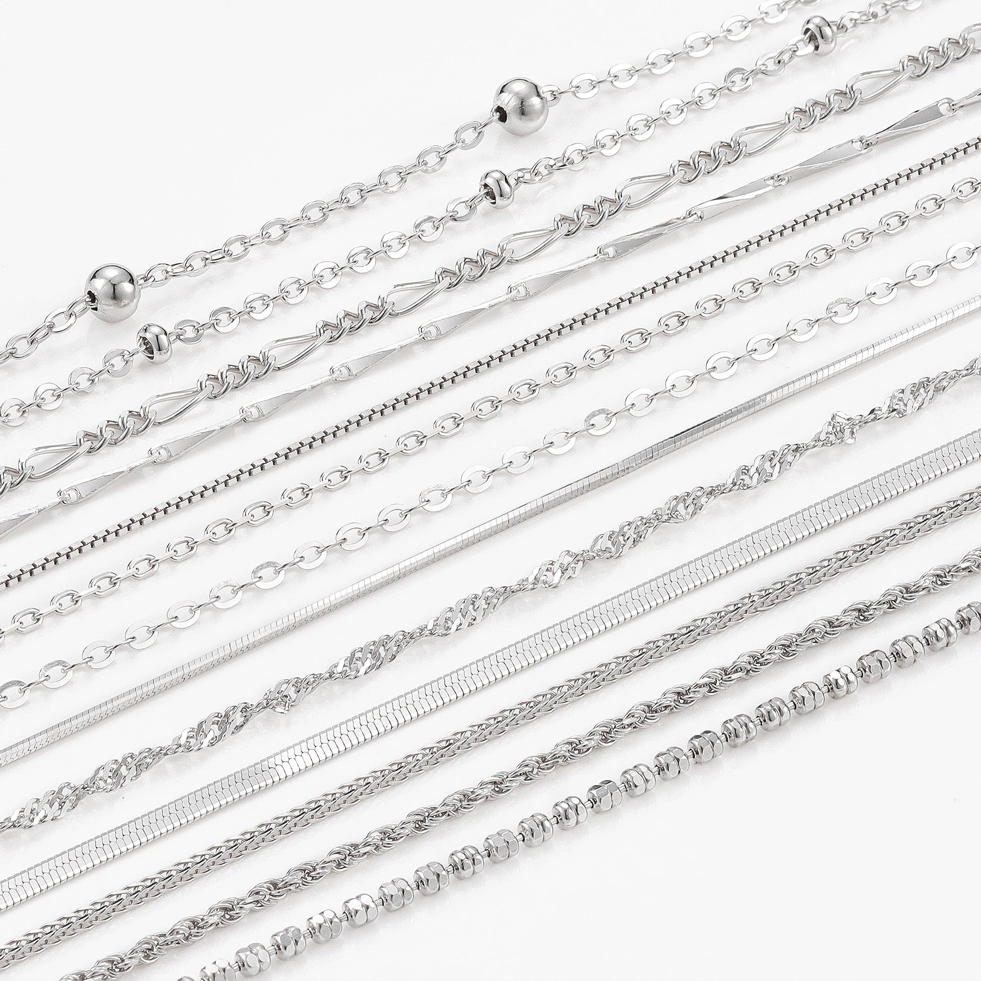 Silver Thin Chain, Gold Plated Necklace Fine Jewelry - Acros