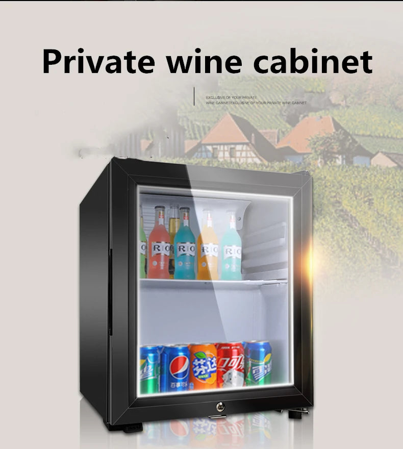 Ansoff 60L ice bar freezer and small refrigerator with a wine red finish, single door, suitable for living room or home use