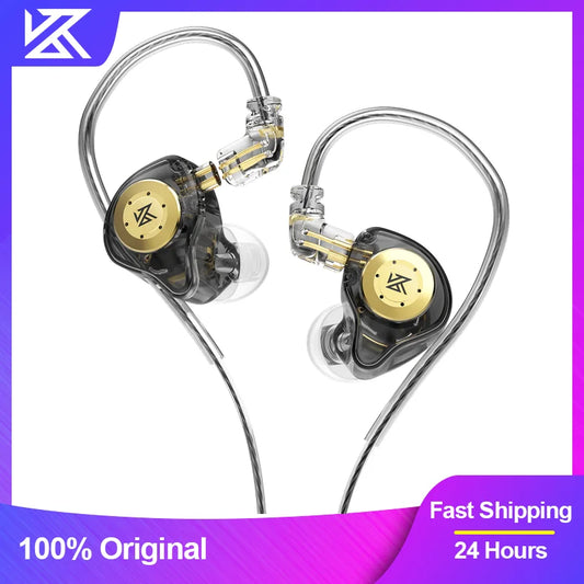 Ansoff KZ EDX Pro in-ear monitor earphones with dynamic driver, wired design, and noise-canceling headset for high-fidelity music and gaming.