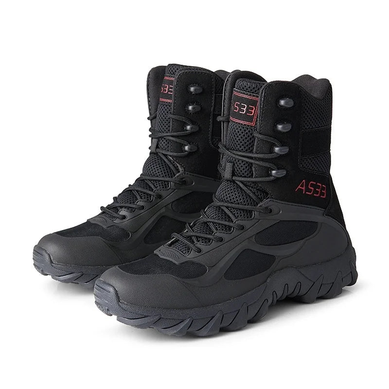 Men's Waterproof Tactical Boots by Manufacturer Breathable High School Outdoor Shoes Desert Hiking Leather Boots OEM Support - Acros