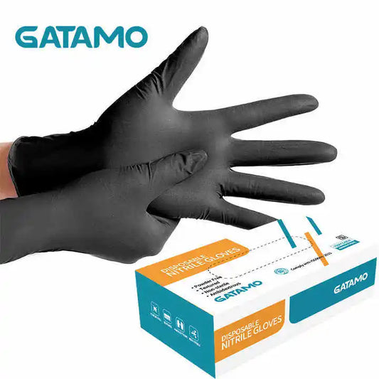 SN038  Cheap Food Grade Bulk Disposable Nitrile Gloves Powder Free Beauty Kitchen Black Tattoo Examination Nitrile Gloves - Acros