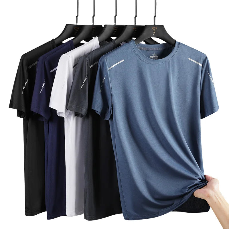CHRLCK Men's Running Quick Drying T-shirts Breathable Hiking Fishing Tees, Soft Elasticity Outdoor Sports Short Shirt Summer - Acros