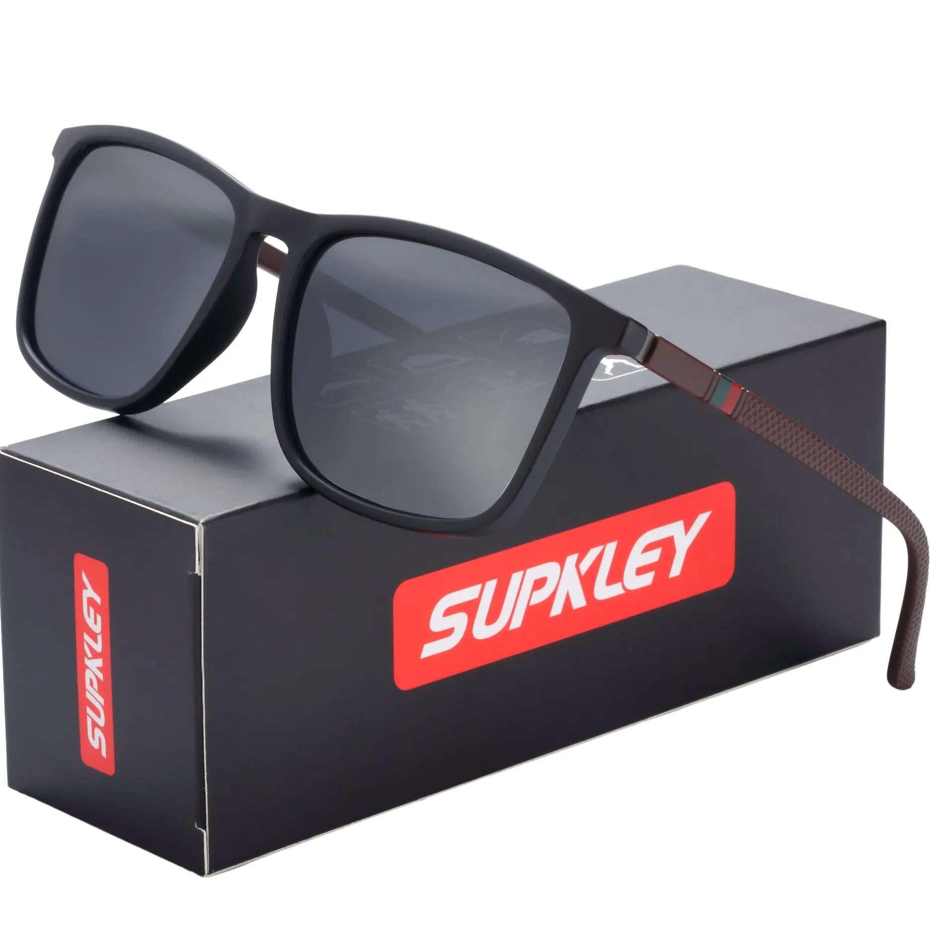SUPKLEY Sports Sunglasses for Men Polarized Comfortable Wear Square Sun Glasses Male Light Weight Eyewear Accessory with Origina - Acros