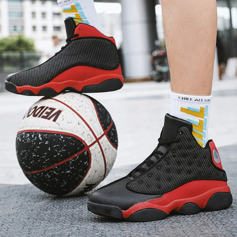 Basketball Shoes High Top Sports Leisure Trendy Anti-Slip Wear-Resistant Shock Absorption Friction Sound Men's Shoes - Acros