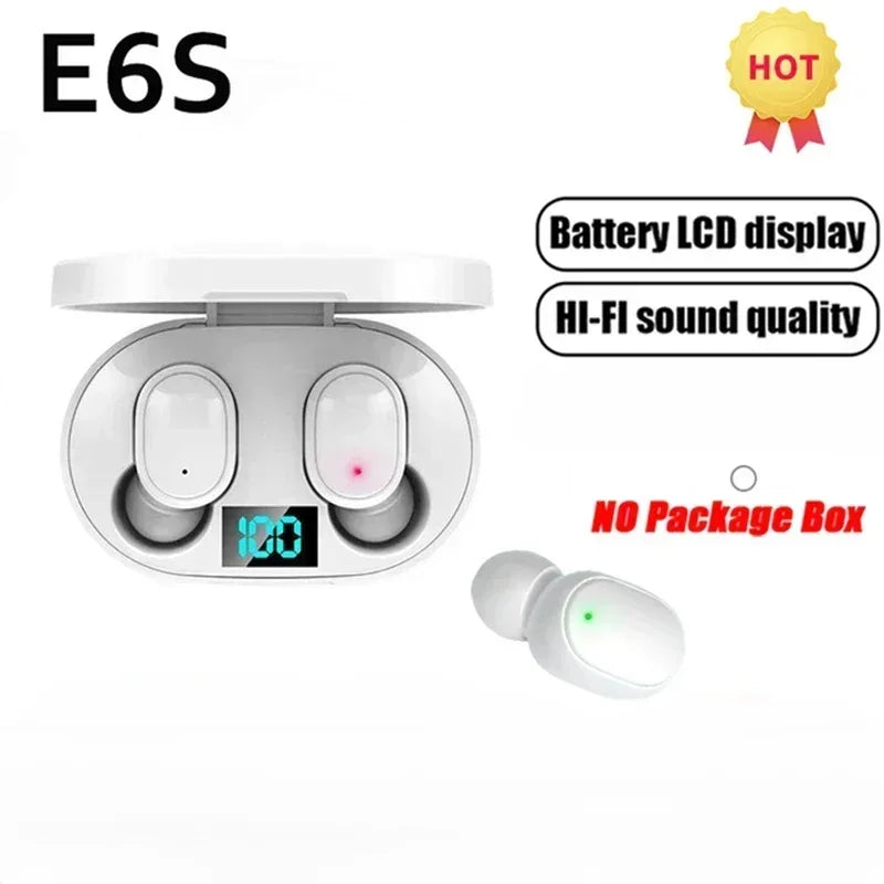 E6S Wireless Bluetooth Earphones TWS Bluetooth Headset Wireless Earbuds Noise Cancelling Earphones with Microphone Headphones - Acros