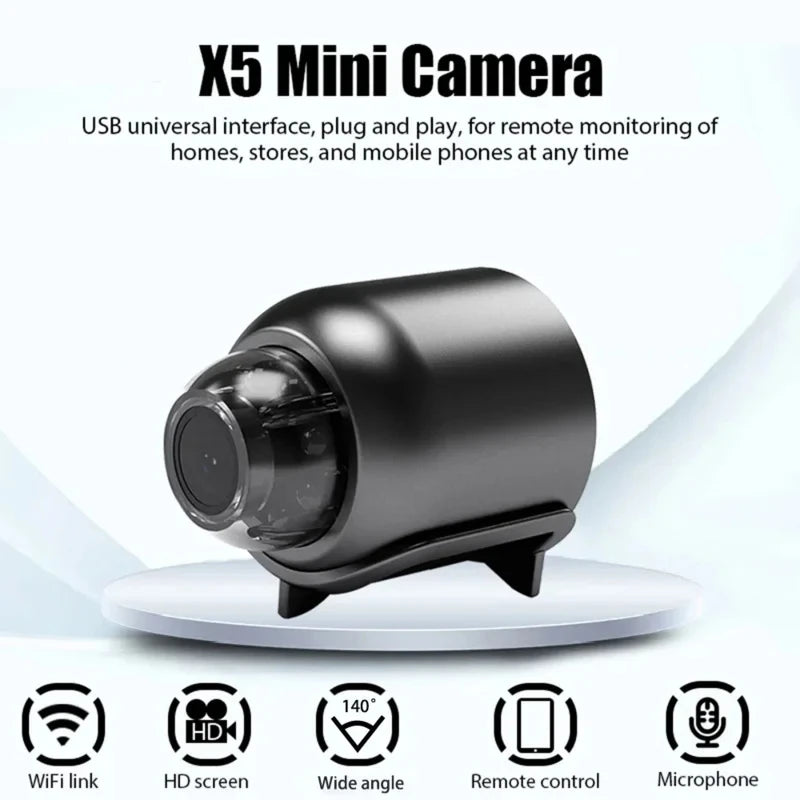 New X5 Mini Camera 1080P Clear Night Vision Lightweight Portable Premium Cams Motion Detection Wireless Surveillance Camera - Acros