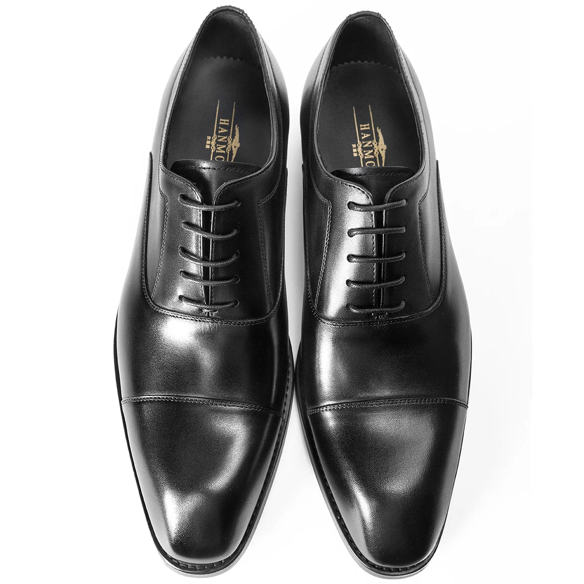 Ansoff men's 2025 Hanmce Oxford shoes in genuine leather with breathable and patent leather design, stylish dress footwear.