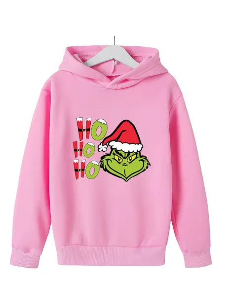 Kids sweatshirt with Christmas elements printed sportswear suitable for boys and girl aged 3-13 for spring and autumn streetwear - Acros