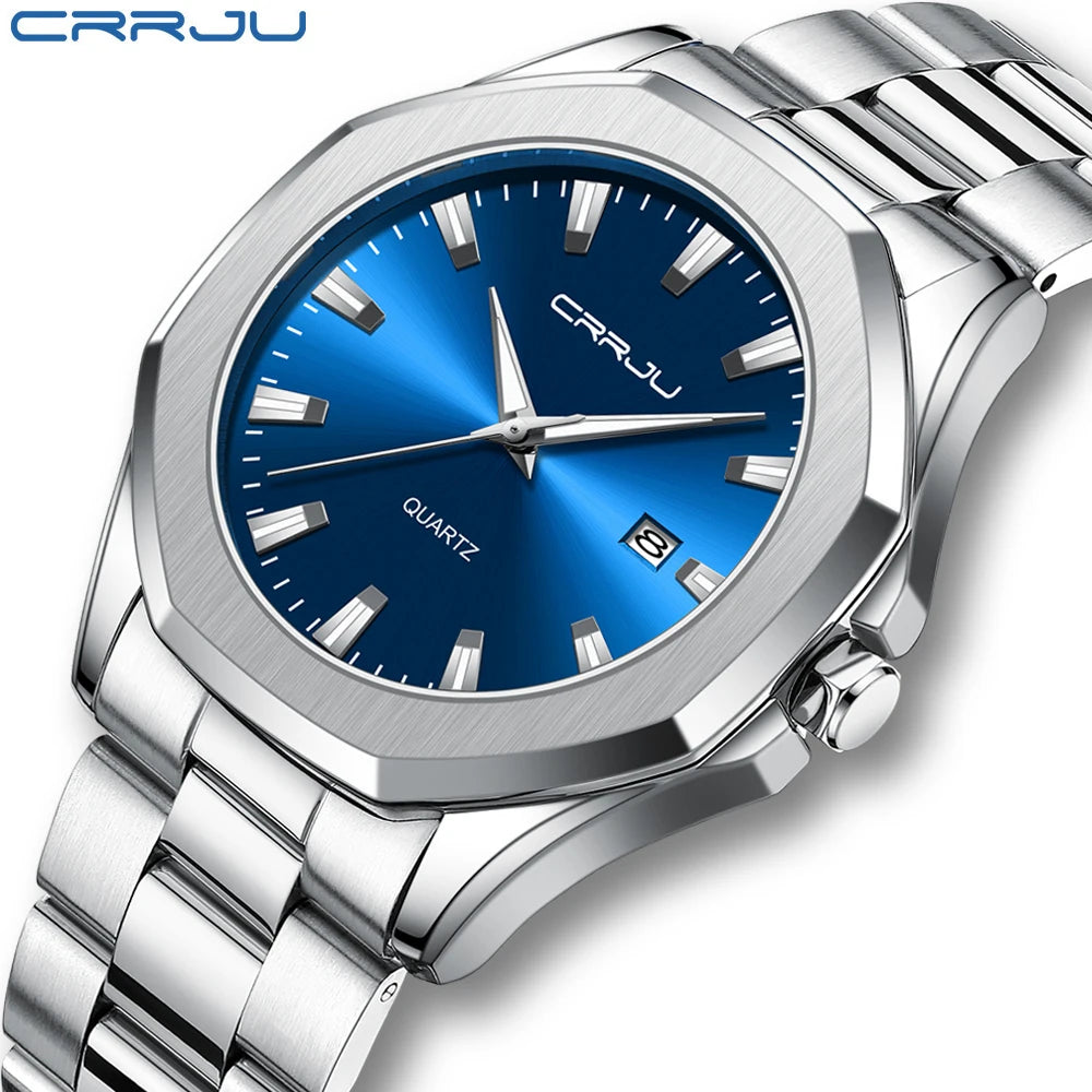 Watches for Men Classic with Date Business Dress Luxury Waterproof Luminous Mens Wrist Watch Analog Stainless Steel Men Watch - Acros