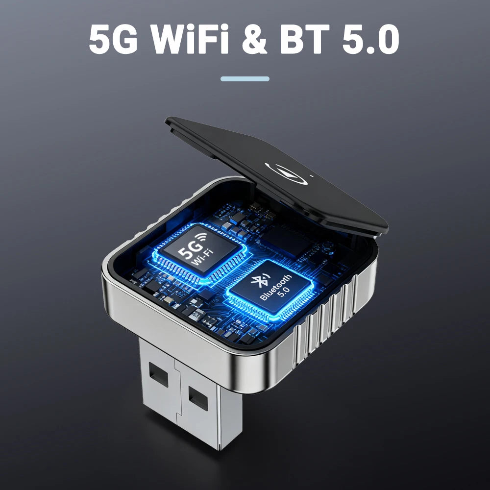 XUDA 2 in 1 Wired to Wireless CarPlay Android Auto Adapter for OEM Car Stereo With USB Dongle Mini Box Plug and Play Bluetooth - Acros