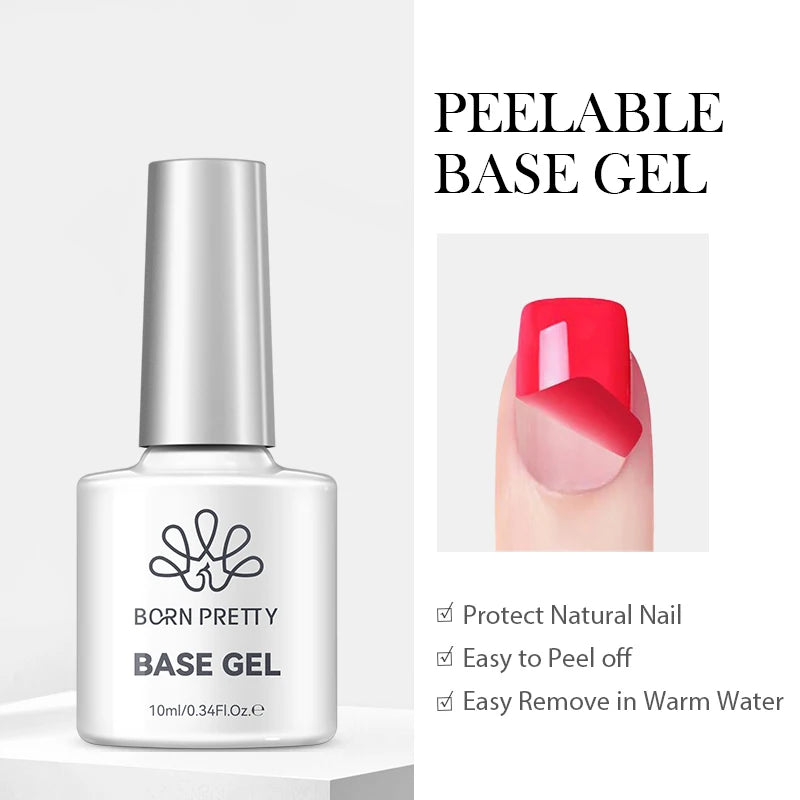 BORN PRETTY Jelly Nude Gel Nail Polish 10ml Light Pink Peach Translucent Color UV Light Cure Gel Varnish Nail Art DIY at Home - Acros