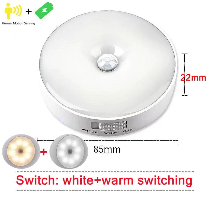 Motion Sensor Light Led USB NightLights Rechargeable Lamp for Bedroom Staircase Hallway Wardrobe Cupboard Lighting - Acros