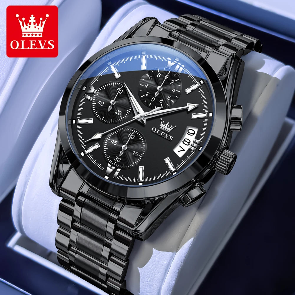 OLEVS 2987 Watches For Man Multifunctional Chronograph Quartz Watch Waterproof Luminous Watches Original Business Brand Reloj - Acros