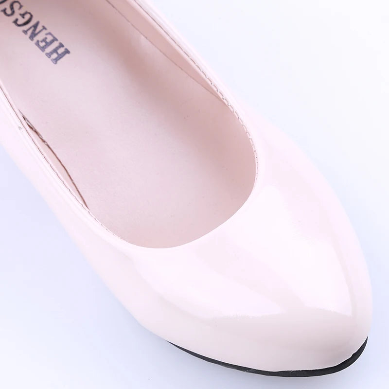 Shoes Ladies Pumps Medium Heel Nude Sexy High Heels Weeding Shoes Women Office Work White Pumps Party Shoes - Acros