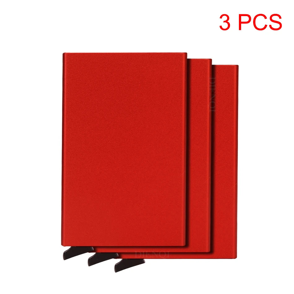 Rfid Smart Wallet Card Holder Metal Thin Slim Men Women Wallets Pop Up Minimalist Wallet Small Black Purse Vallet Walets for Men - Acros