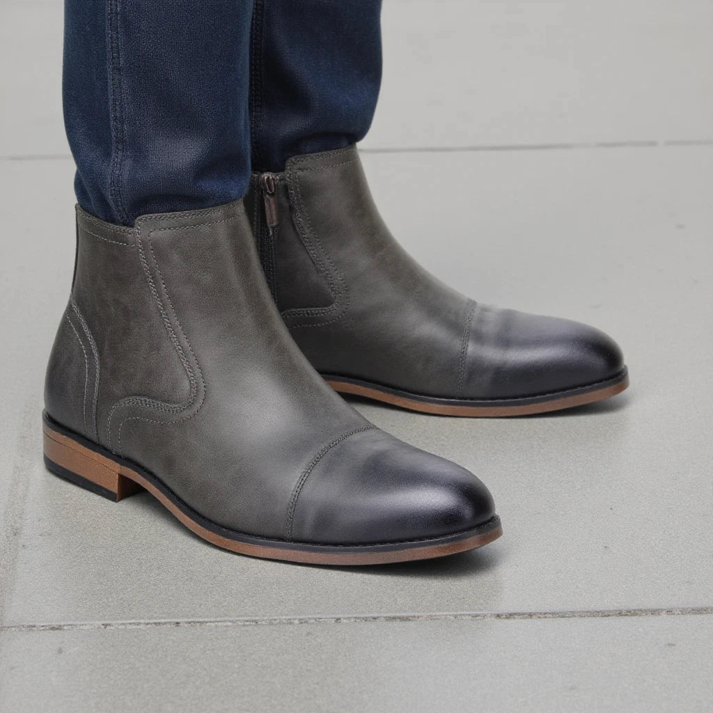 Men's comfortable leather fashion boots by Ansoff, featuring stylish design and sturdy construction for everyday wear.