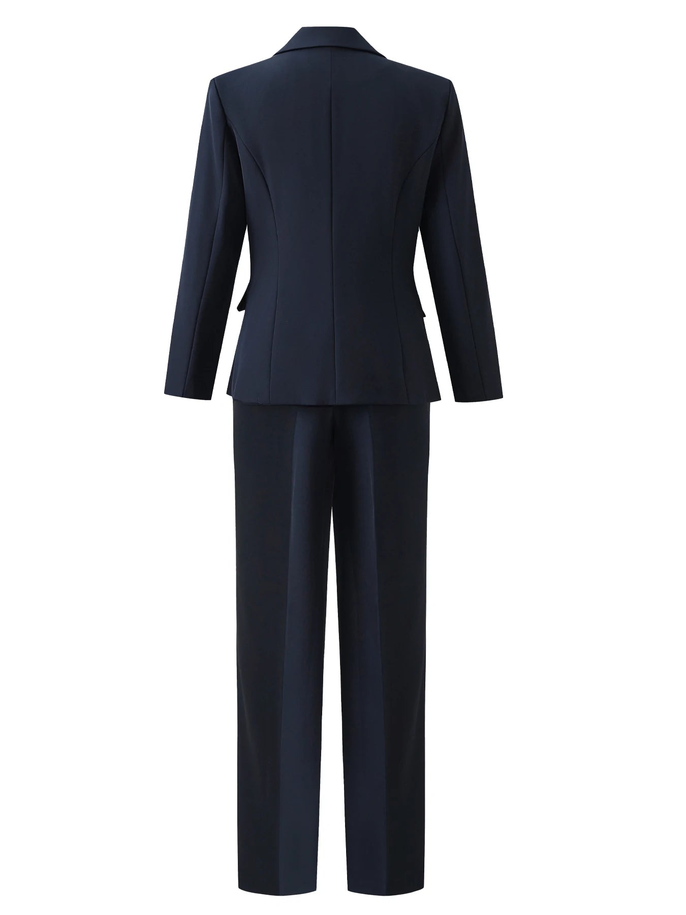 Ansoff single-breasted one-button suit set with slim fit, solid color, notch lapel jacket and matching elegant trousers.