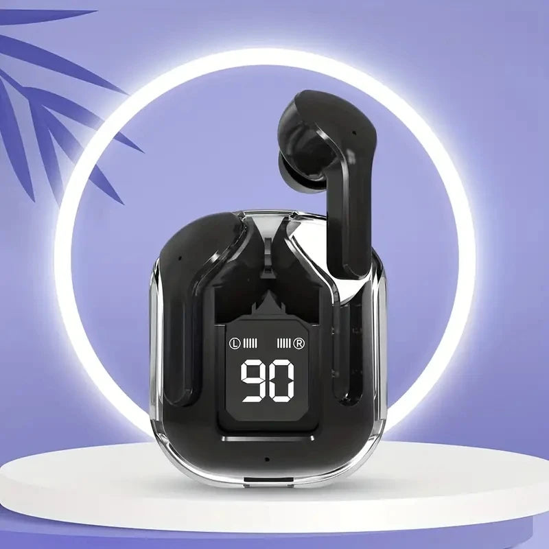 Original T2 Wireless Bluetooth Earphone Transparent HIFI Headphones LED Power Digital Display Stereo Sound Earphones for Xiaomi - Acros