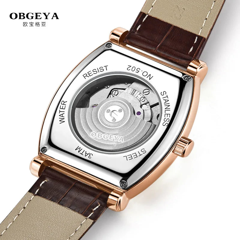 Oubogea Internet-Famous Men's Watch - Full-Automatic Mechanical, Barrel Shape, Waterproof - Acros