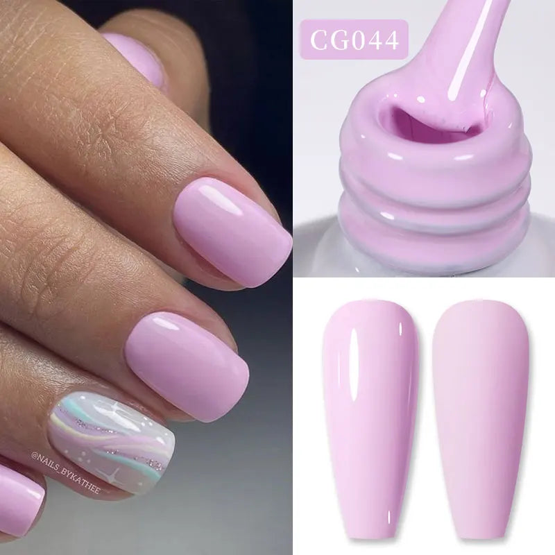 BORN PRETTY Jelly Nude Gel Nail Polish 10ml Light Pink Peach Translucent Color UV Light Cure Gel Varnish Nail Art DIY at Home - Acros