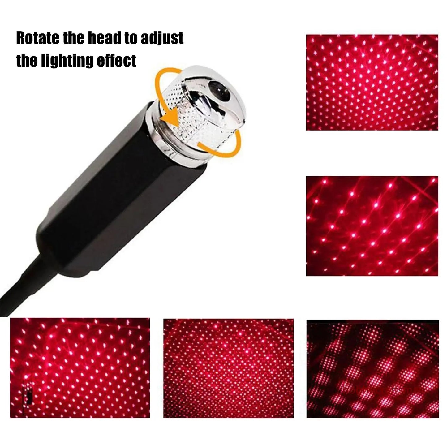 Mini LED Car Roof Star Night Light Projector Atmosphere Galaxy Lamp USB Decorative Adjustable for Auto Roof Room Ceiling Decor - Acros