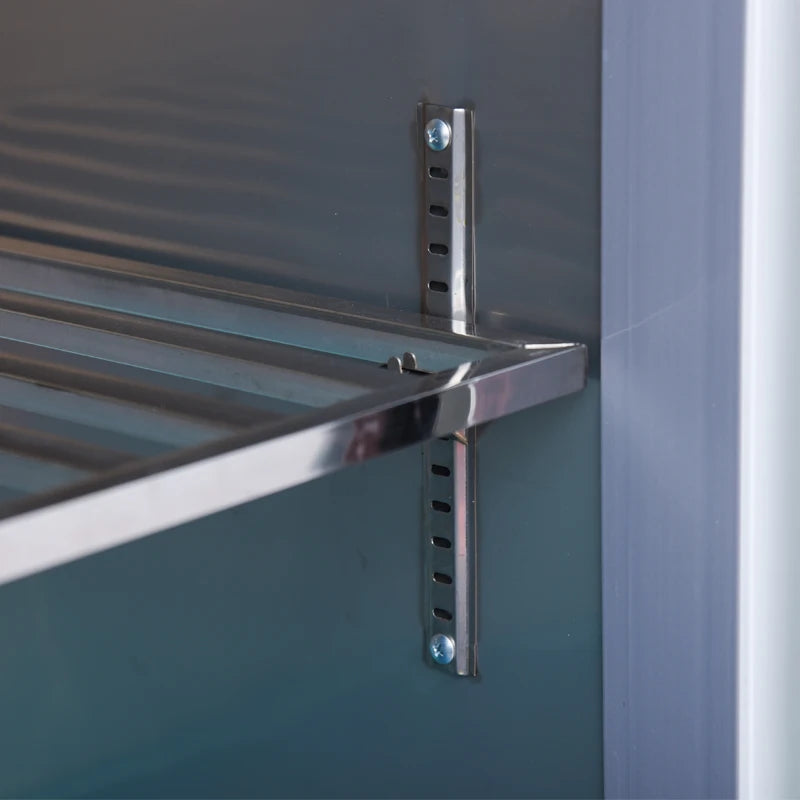 Ansoff commercial double-temperature upright refrigerator with four doors, vertical freezer for supermarket or restaurant use.