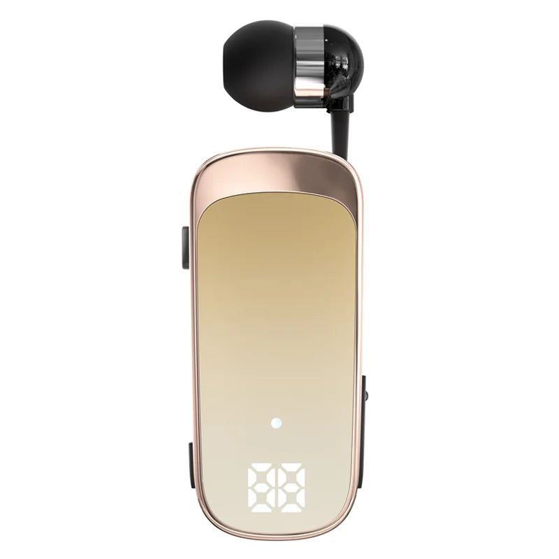 Ansoff K65 Lavalier Bluetooth 5.2 headset with LED display, noise-canceling wireless earphones for talk and music, 20-hour battery