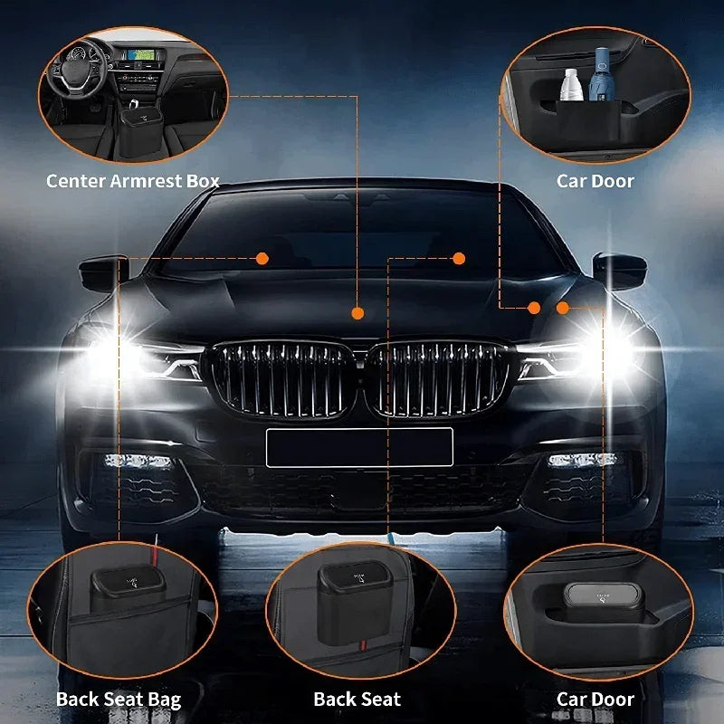 Car Trash Can (with Lid) Contains 60 (300) Garbage Bags, Small Car Trash Can, Leak-proof Mini Car Accessories - Acros