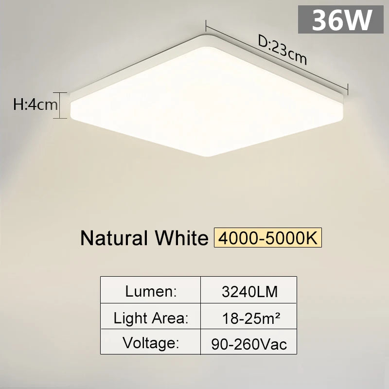 MARPOU Square Led ceiling lamp bedroom lighting Neutral white cold white warm white 48W 36W 24W 18W led ceiling light room - Acros