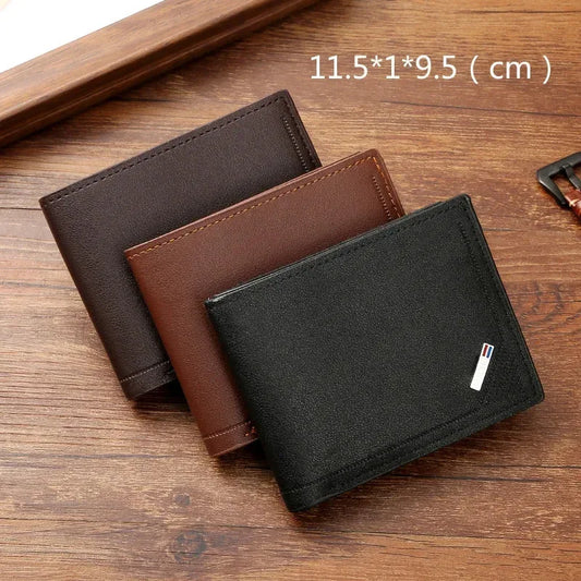 Men's leather short wallet thin wallet foldable minimalist soft leather wallet - Acros