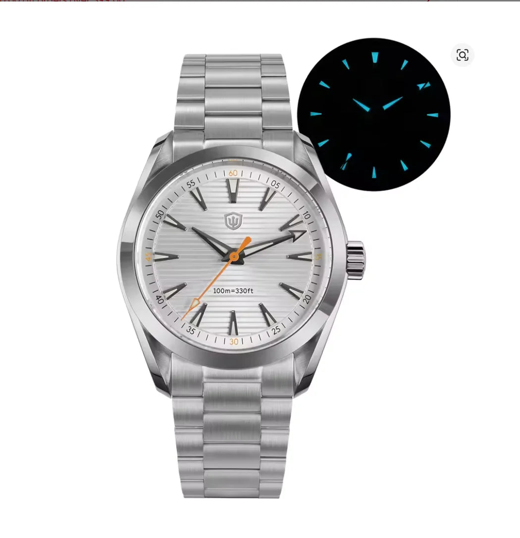 Watchdives WD0006 Watch VH31 Sweep Second Movement Domed Sapphire Crystal BGW9 Luminous 10Bar Waterproof 38mm Vintage Watches - Acros