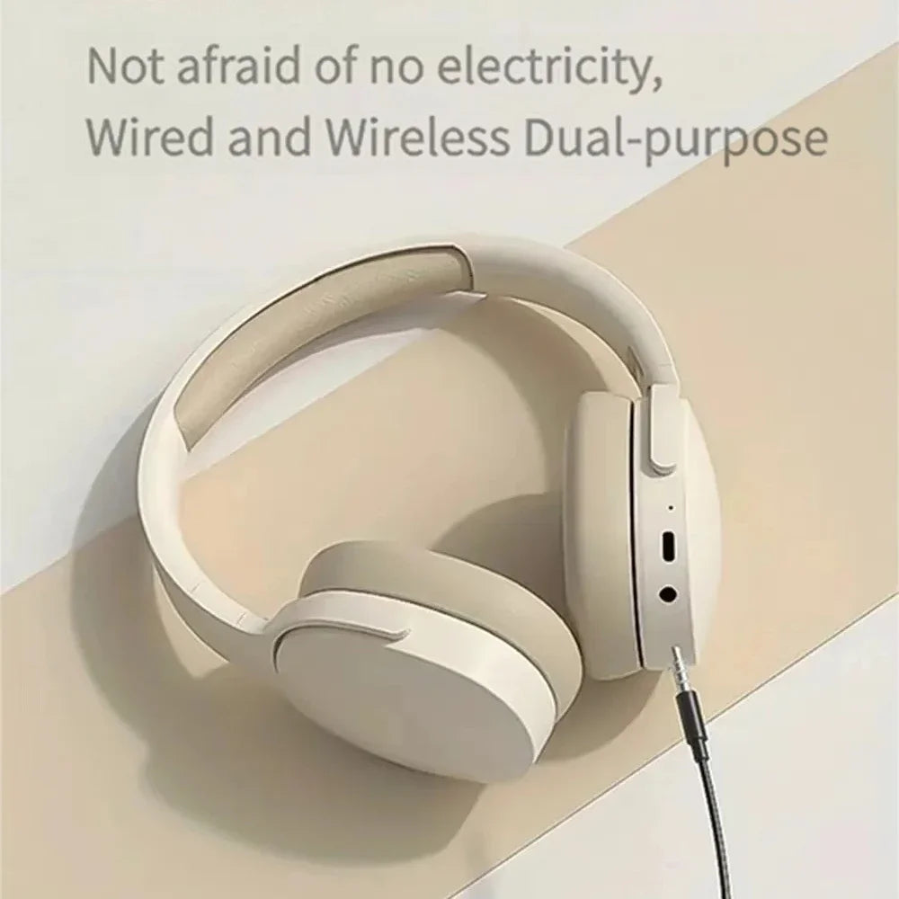 Ansoff Bluetooth 5.3 gaming headphones with foldable design, noise reduction, dual mode wireless earphones for iPhone and Xiaomi.